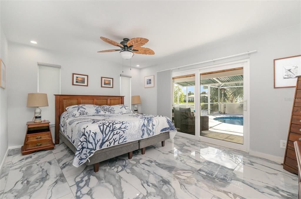 Bedroom, Interior, Marble, Recessed Lighting