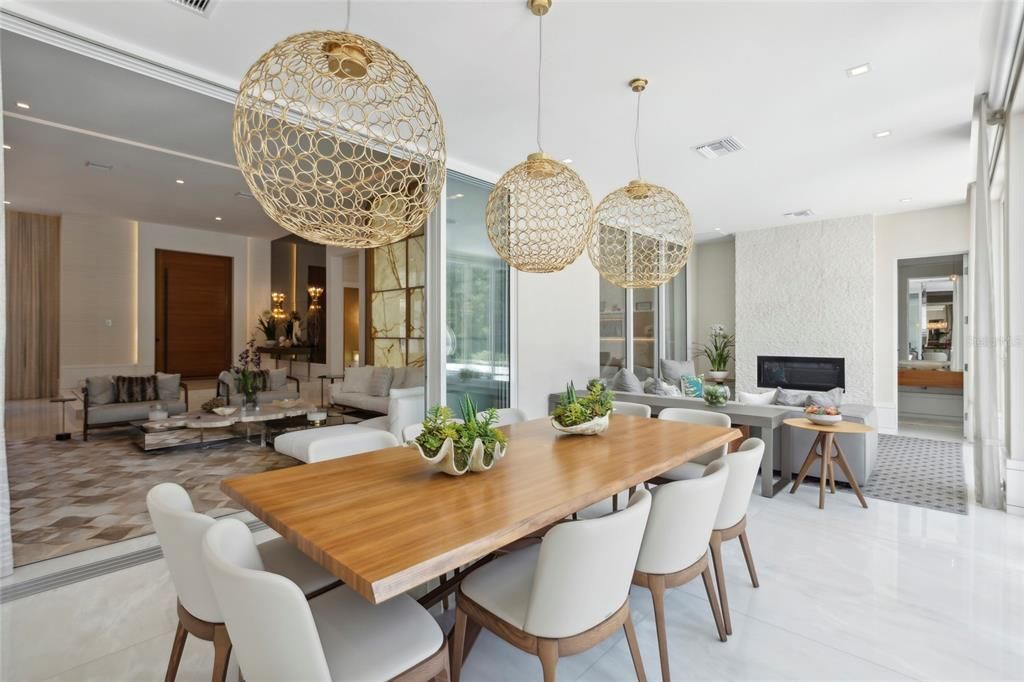 Dining room, Interior, Living room, Pendant Lights, Recessed Lighting