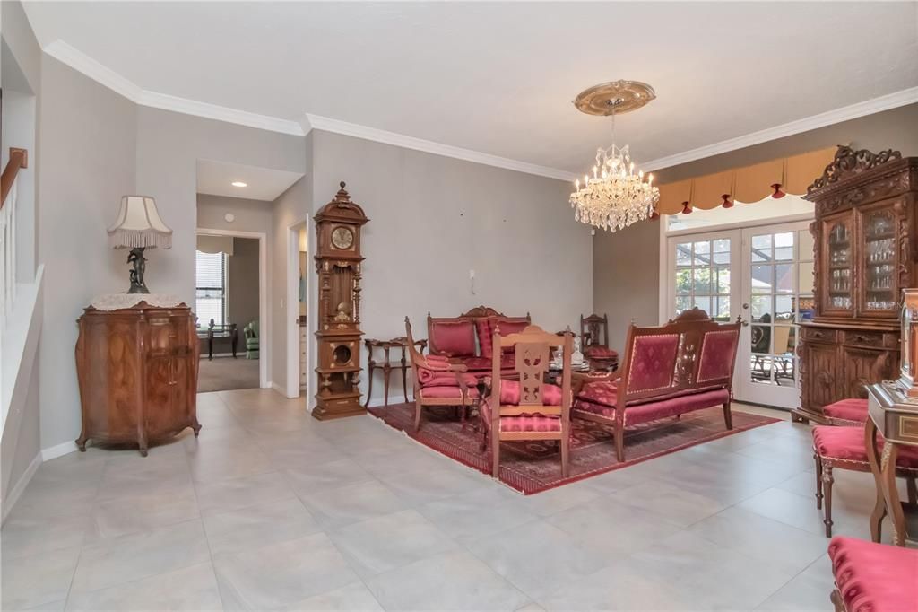 Chandelier, Dining room, Interior, Recessed Lighting