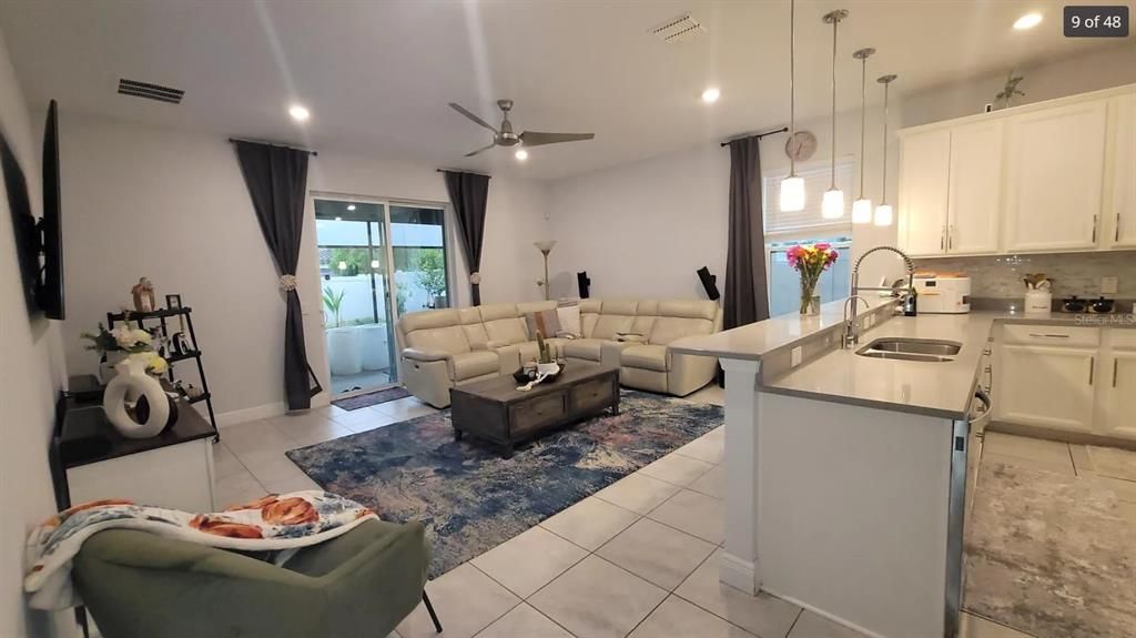 Interior, Kitchen, Living room, Pendant Lights, Recessed Lighting