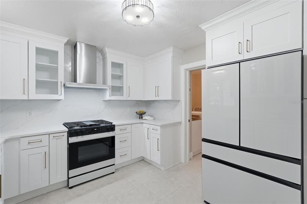 Interior, Kitchen, Marble Walls, Stainless Steel Appliances