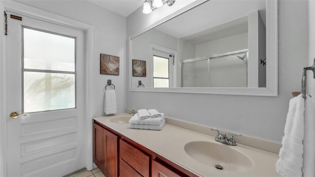 Bathroom, Dual Sink Vanities, Glass Shower, Interior