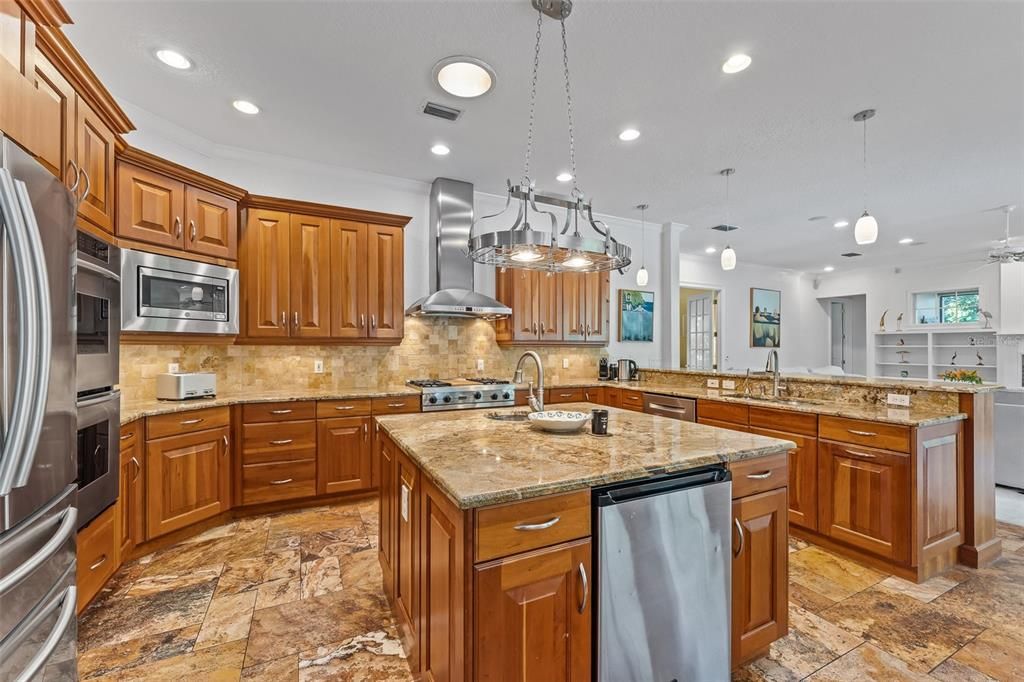 Interior, Kitchen, Pendant Lights, Recessed Lighting, Stainless Steel Appliances