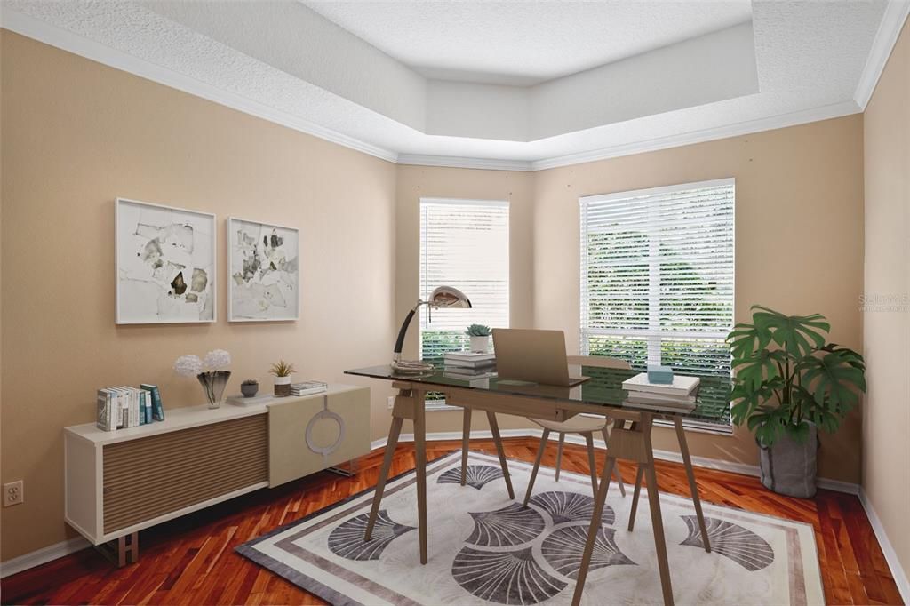 Home Office, Interior, Wood Texture Flooring