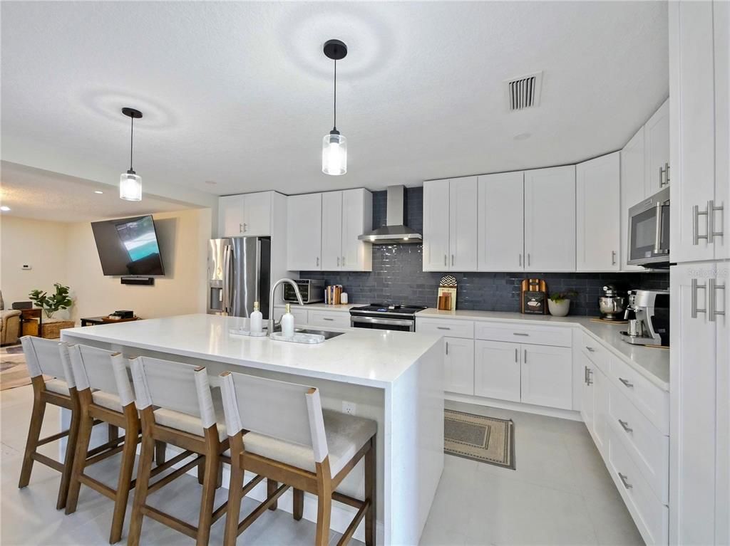 Interior, Kitchen, Pendant Lights, Recessed Lighting, Stainless Steel Appliances