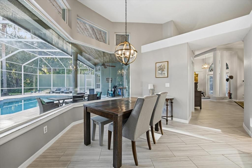 Chandelier, Dining room, Glass Ceilings, Interior, Pendant Lights, Pool