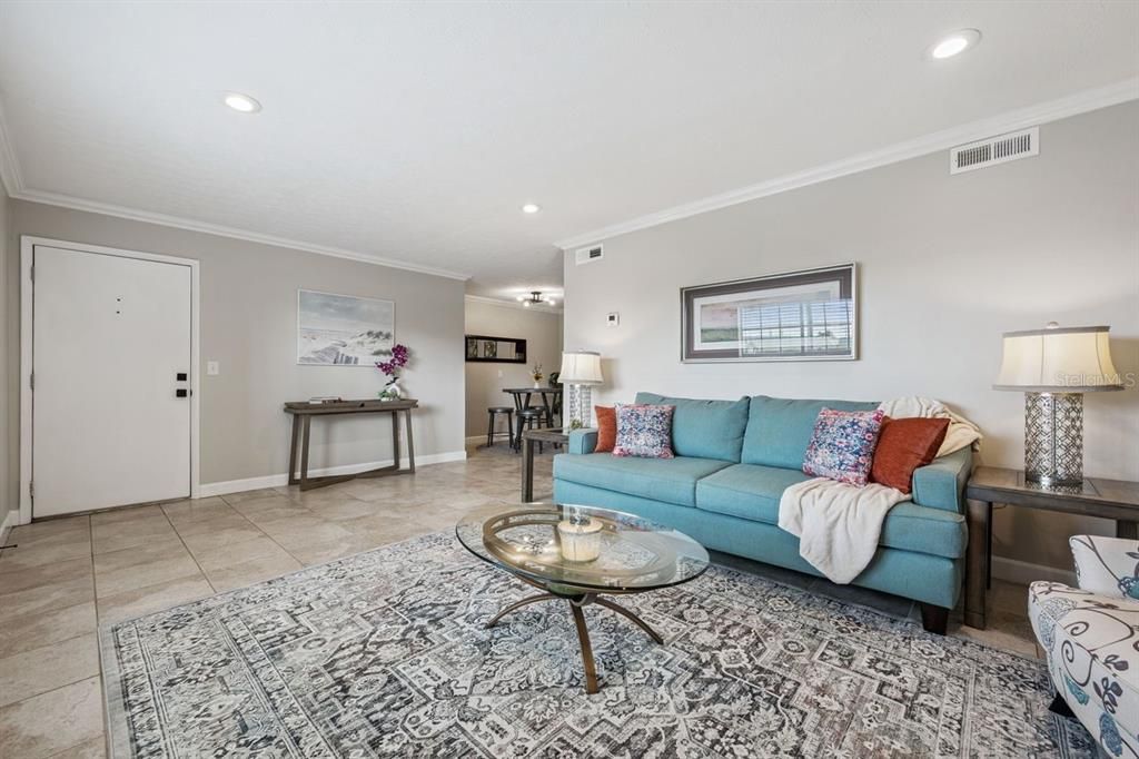 Interior, Living room, Recessed Lighting