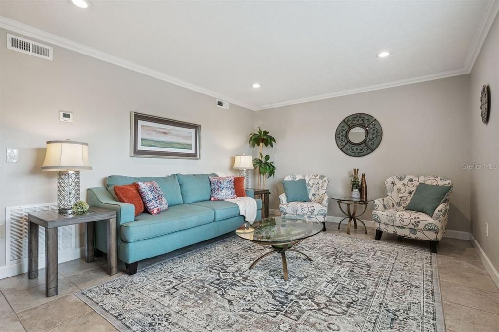 Interior, Living room, Recessed Lighting