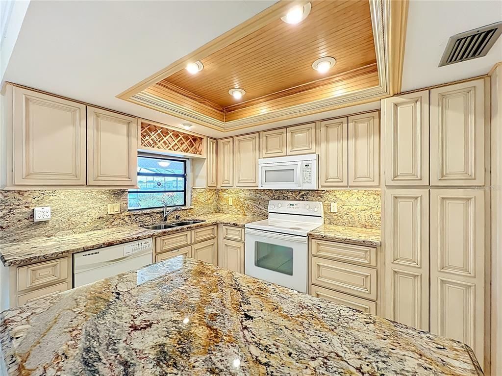 Interior, Kitchen, Recessed Lighting, Wooden Ceilings