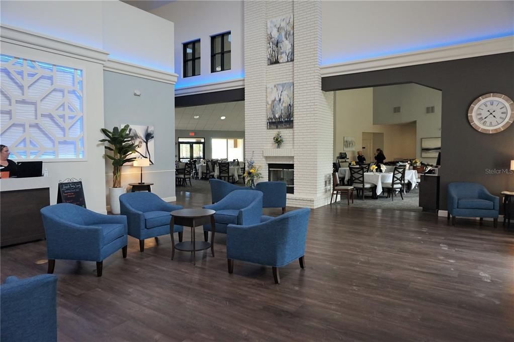 Dining room, Fireplace, Interior, Living room, Wood Texture Flooring