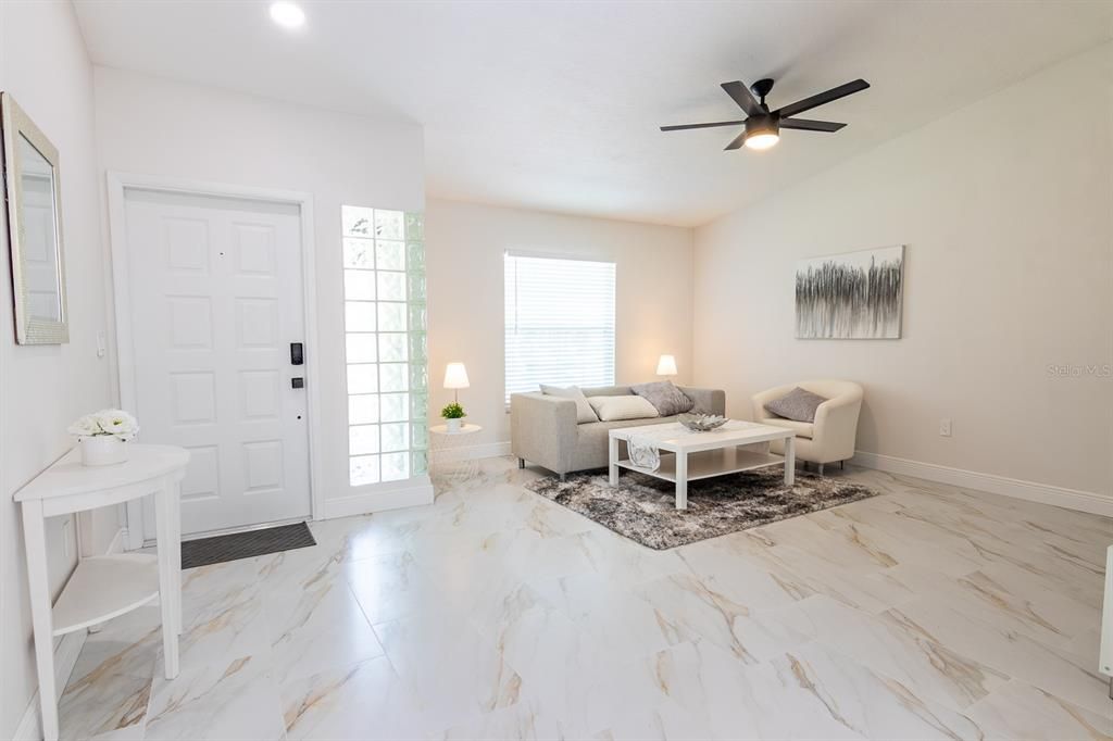 Interior, Living room, Marble, Recessed Lighting