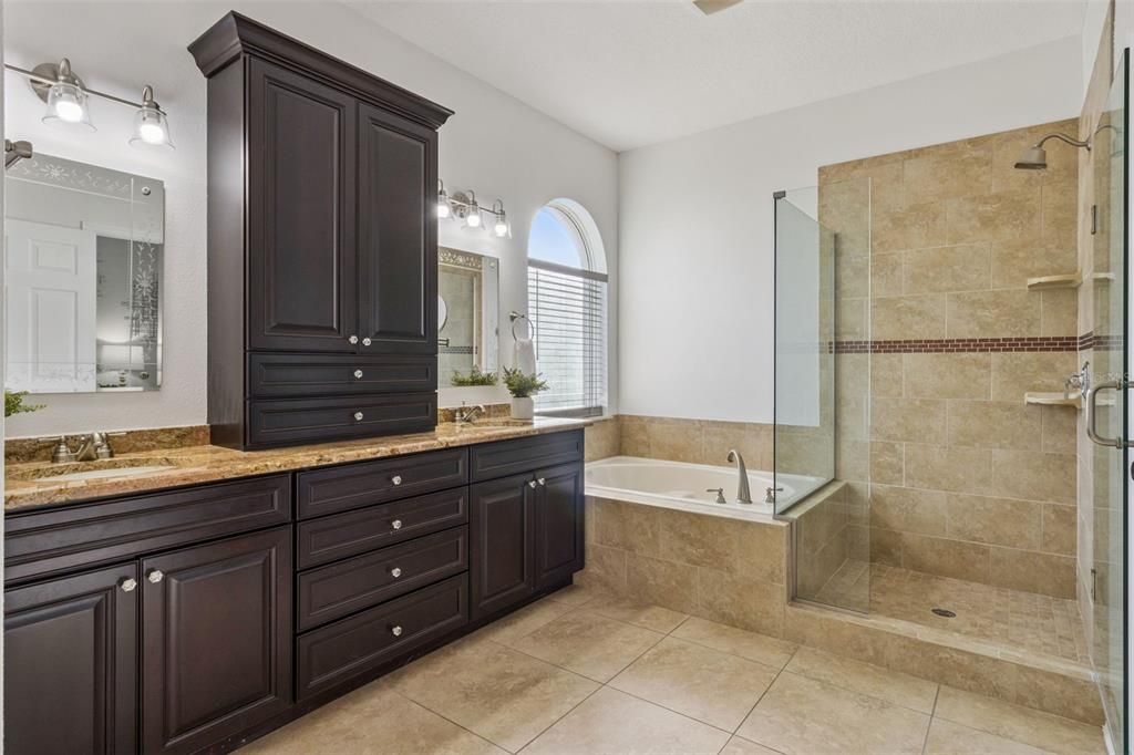 Bathroom, Dual Sink Vanities, Glass Shower, Interior