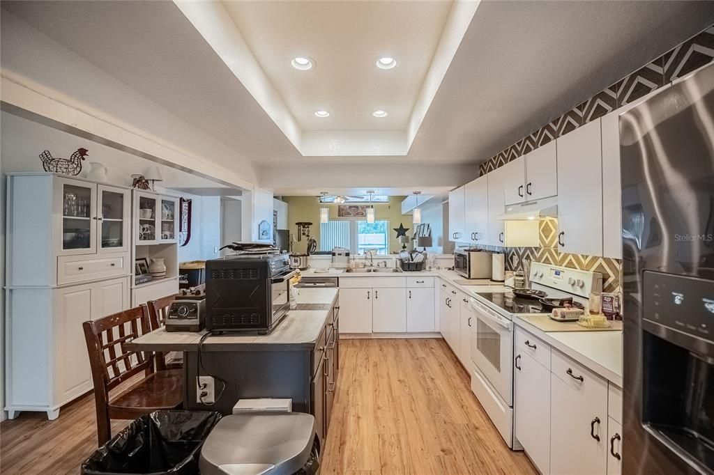 Interior, Kitchen, Recessed Lighting, Wood Texture Flooring