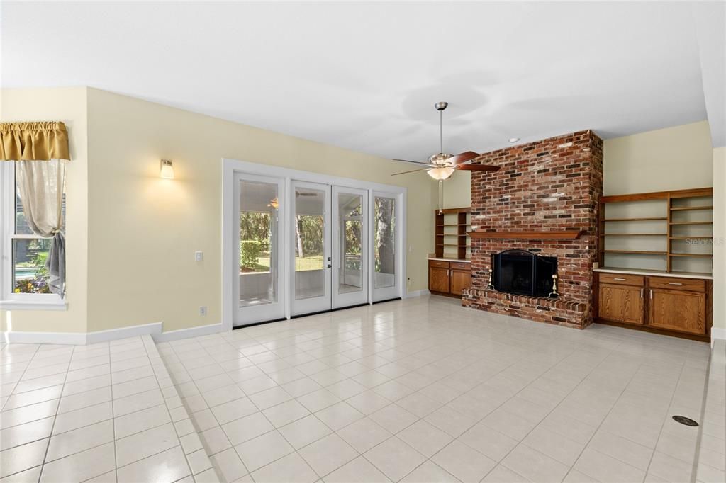 Empty room, Fireplace, Interior, Stone Walls