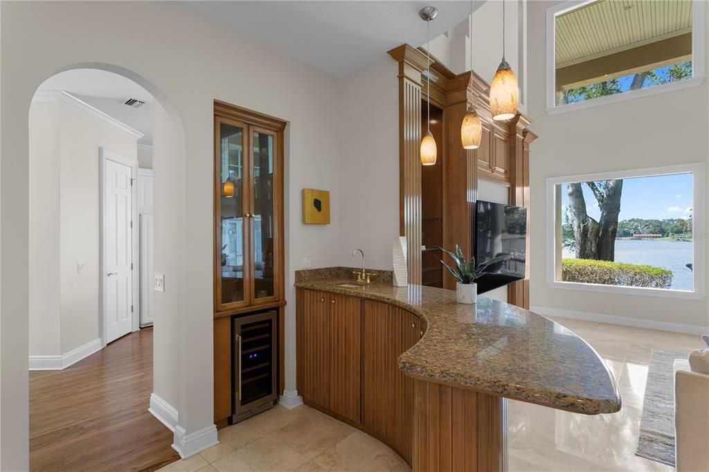 Interior, Pendant Lights, Water, Wood Texture Flooring