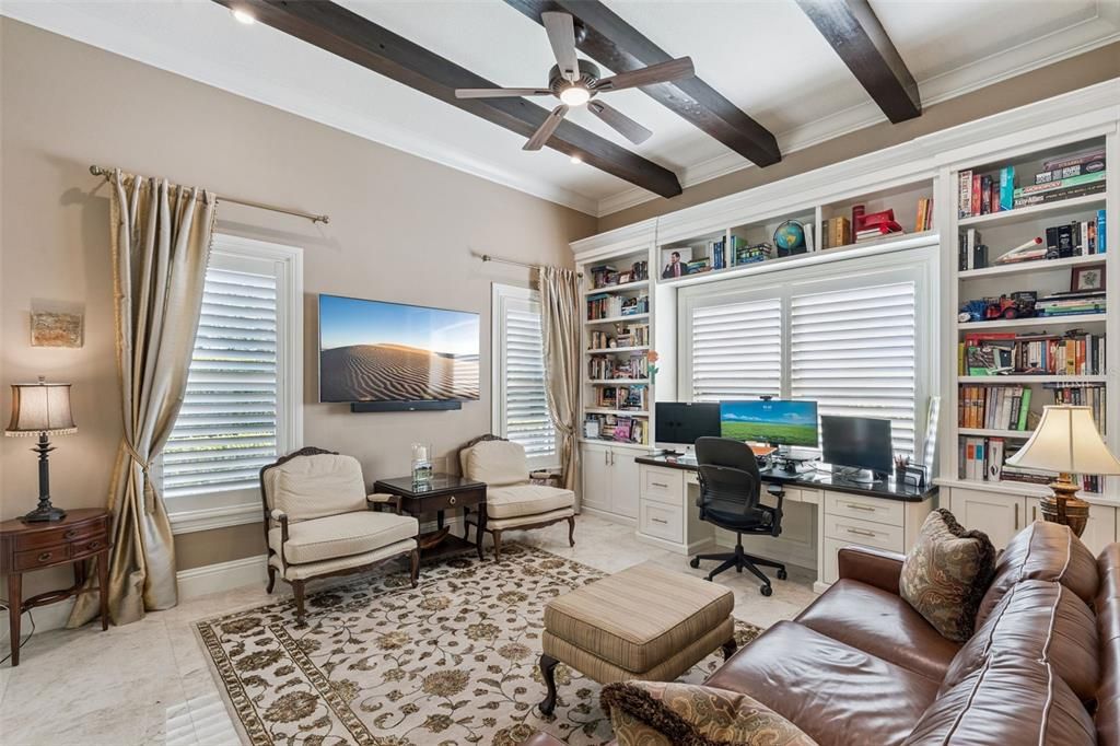 Home Office, Interior, Wooden Beams