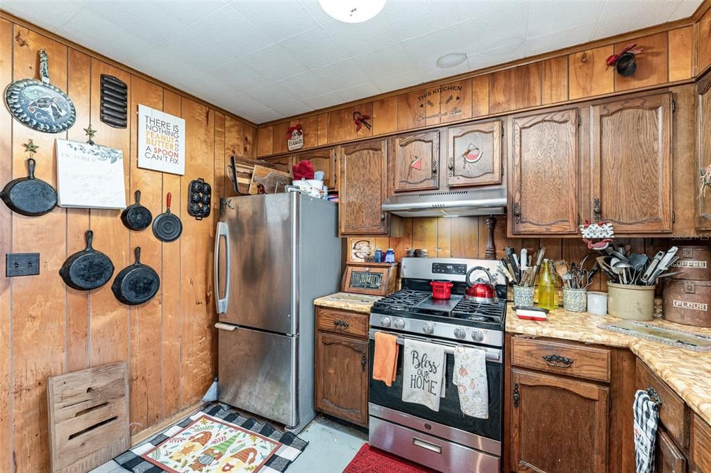 Interior, Kitchen, Wooden Walls