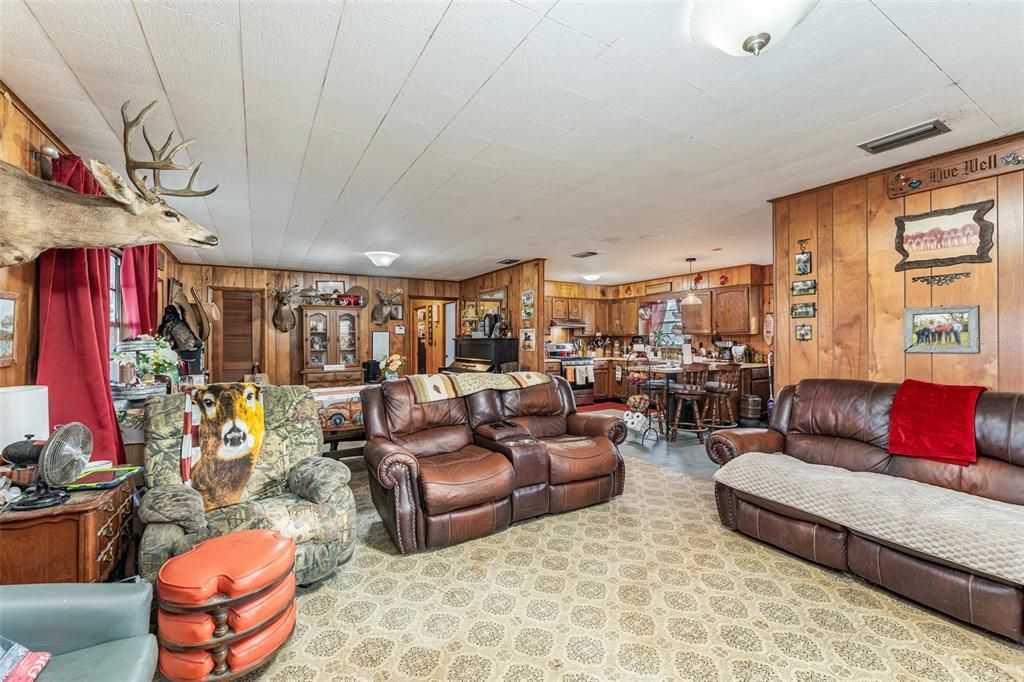 Dining room, Interior, Living room, Pendant Lights, Wooden Walls