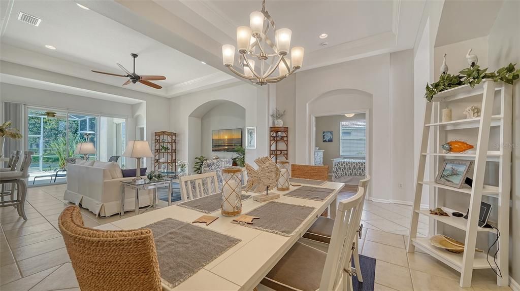 Chandelier, Dining room, Interior, Living room, Recessed Lighting