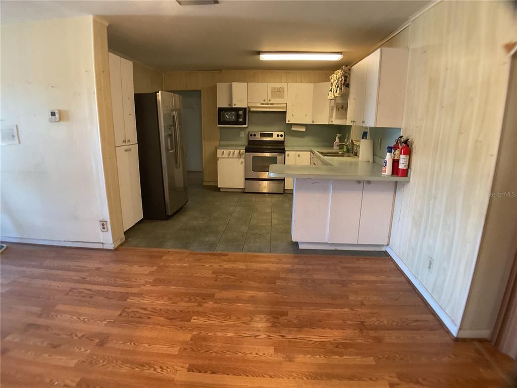 Interior, Kitchen, Stainless Steel Appliances, Wood Texture Flooring