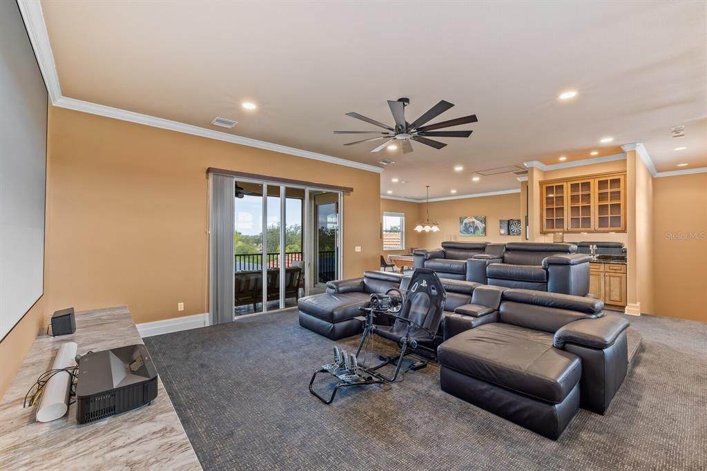 Home Theatre Room, Interior, Pendant Lights, Recessed Lighting, Theatre Room