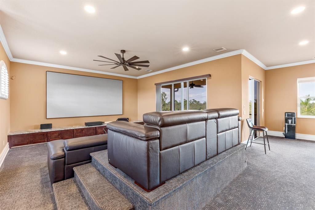 Interior, Projection Screen, Recessed Lighting, Theatre Room