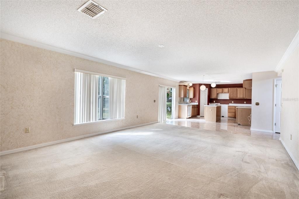 Empty room, Interior, Kitchen, Pendant Lights