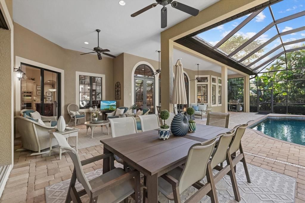 Dining room, Glass Ceilings, Interior, Pool, Recessed Lighting, Sun Room