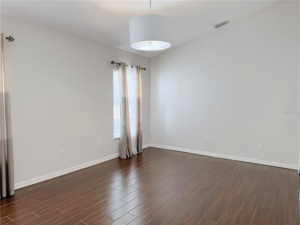Empty room, Interior, Pendant Lights, Wood Texture Flooring