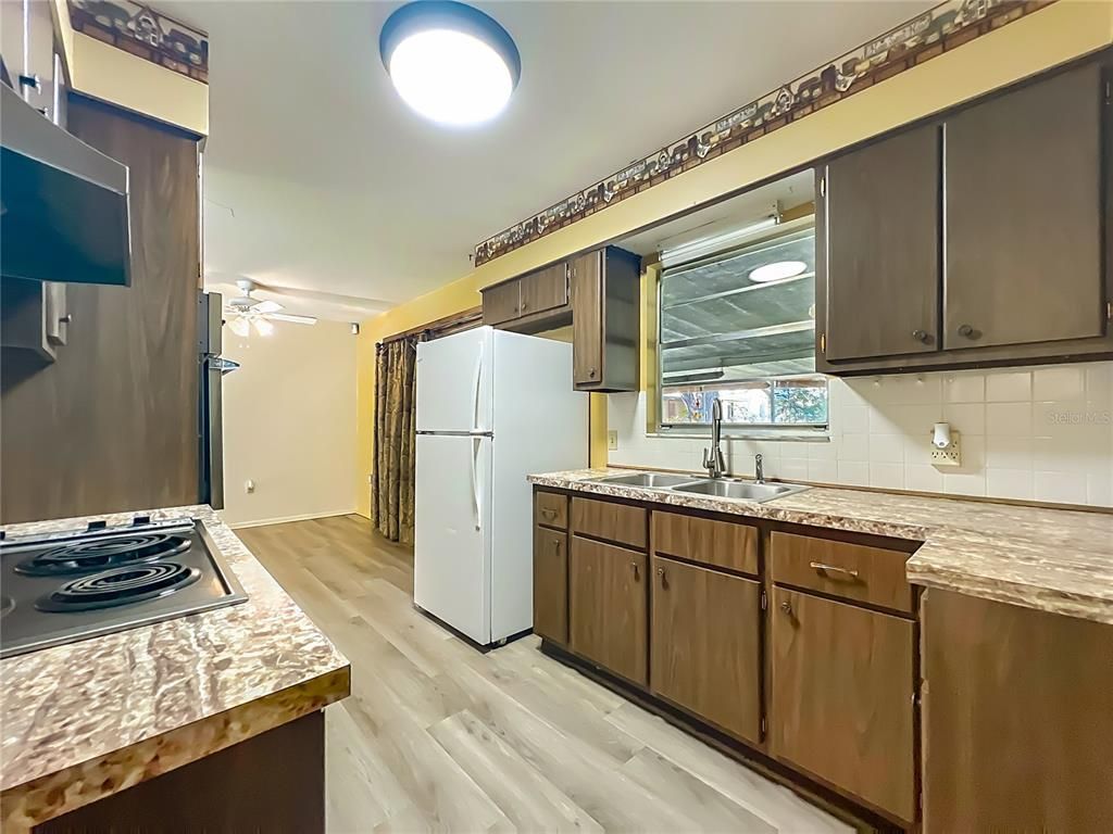 Interior, Kitchen, Wood Texture Flooring