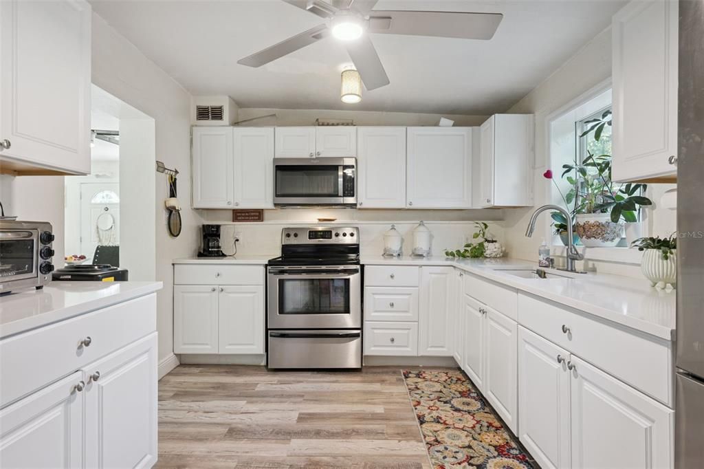 Interior, Kitchen, Stainless Steel Appliances, Wood Texture Flooring