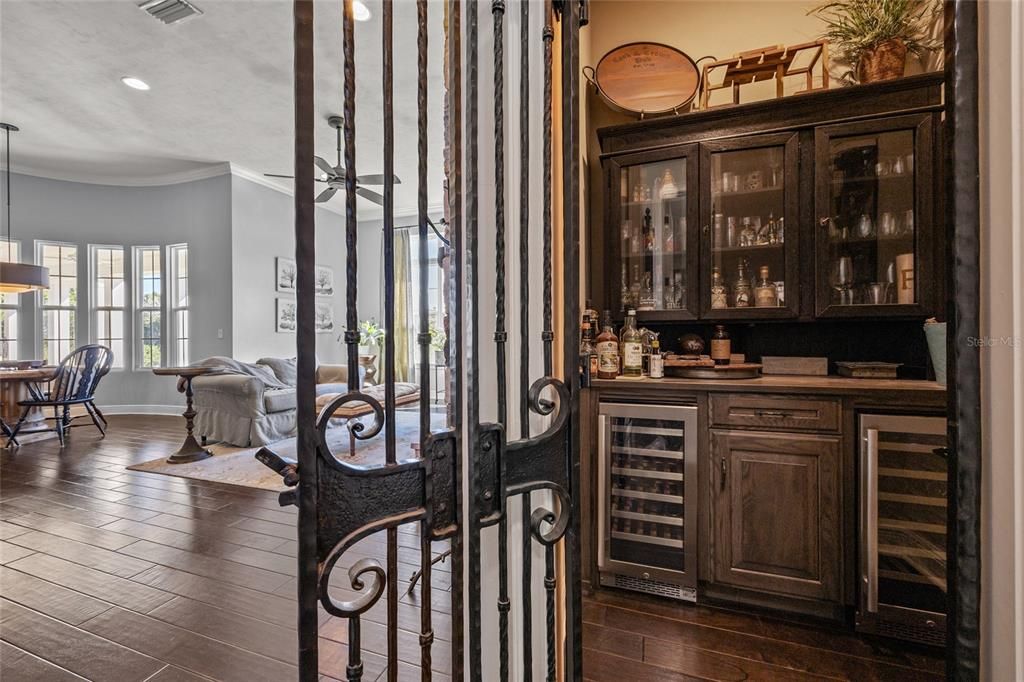Dining room, Interior, Pendant Lights, Recessed Lighting, Wood Texture Flooring