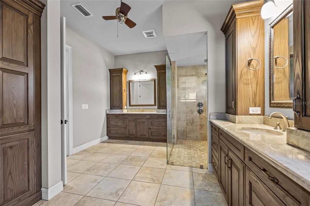Bathroom, Dual Sink Vanities, Glass Shower, Interior