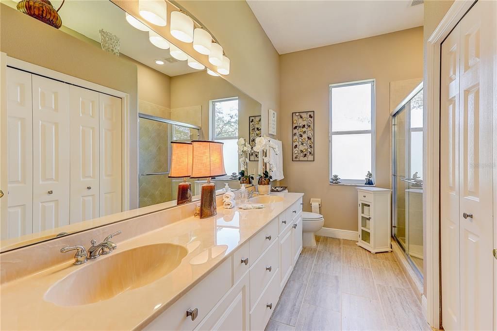 Bathroom, Dual Sink Vanities, Interior, Wood Texture Flooring