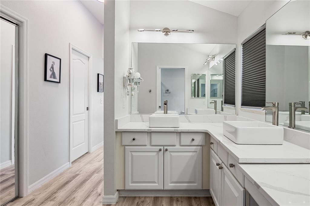Bathroom, Dual Sink Vanities, Interior, Wood Texture Flooring