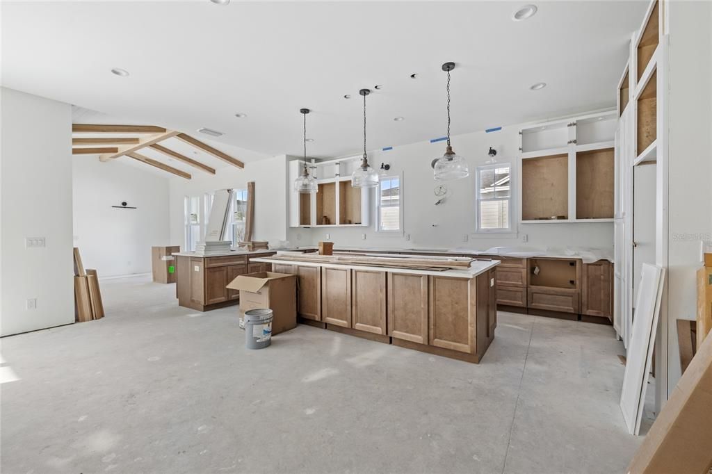 Interior, Pendant Lights, Recessed Lighting, Wooden Beams