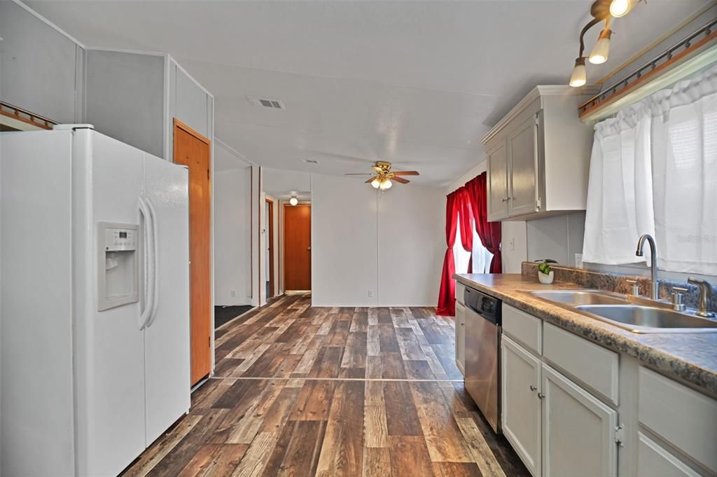 Interior, Kitchen, Wood Texture Flooring