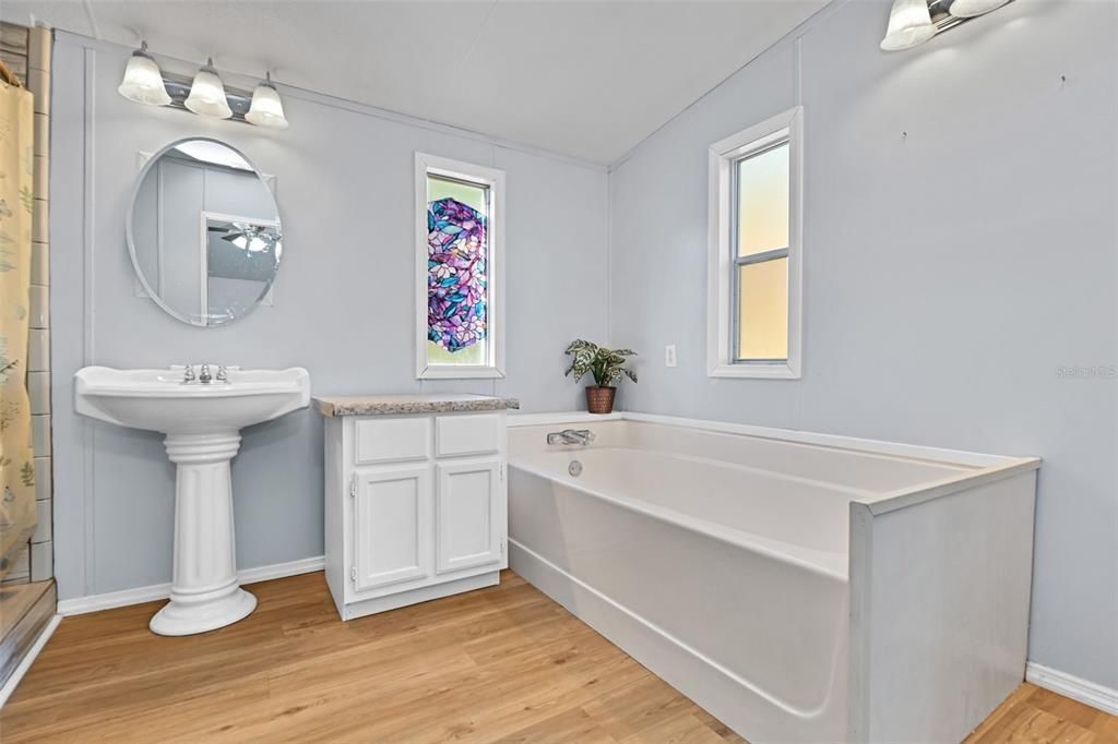 Bathroom, Interior, Wood Texture Flooring