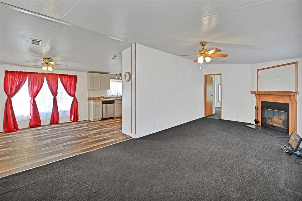 Empty room, Fireplace, Interior