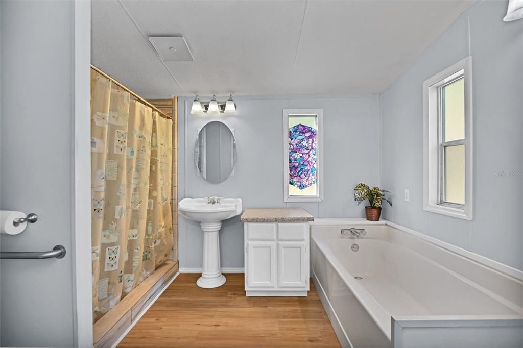 Bathroom, Interior, Wood Texture Flooring