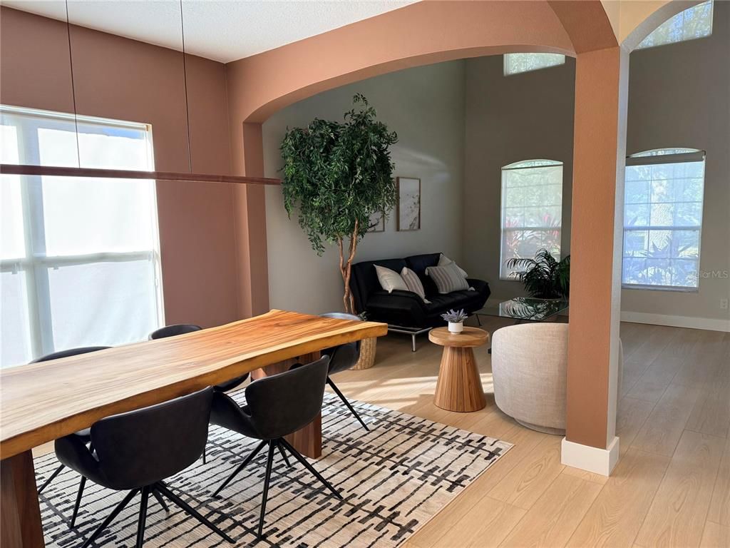 Interior, Pendant Lights, Wood Texture Flooring