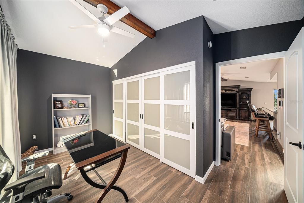 Home Office, Interior, Wooden Beams, Wood Texture Flooring