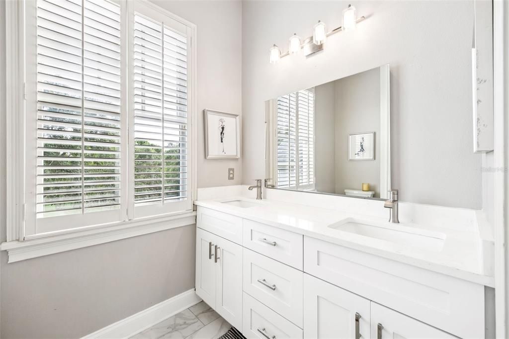 Bathroom, Dual Sink Vanities, Interior, Marble
