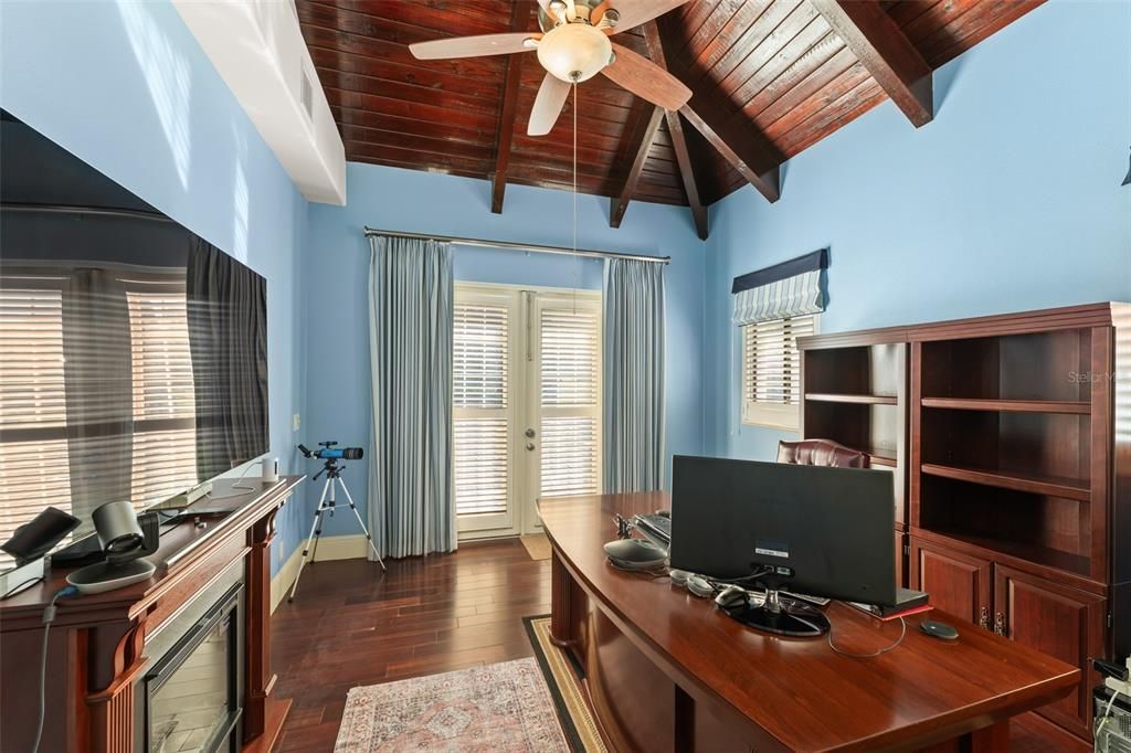 Home Office, Interior, Wooden Beams, Wooden Ceilings, Wood Texture Flooring