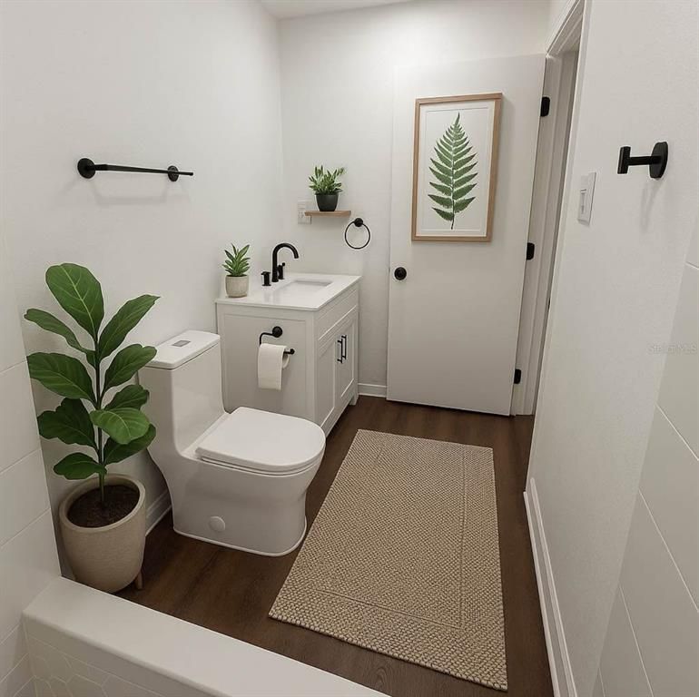Bathroom, Interior, Wood Texture Flooring