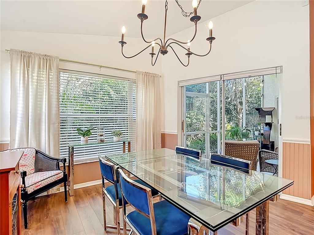 Chandelier, Dining room, Interior, Wood Texture Flooring