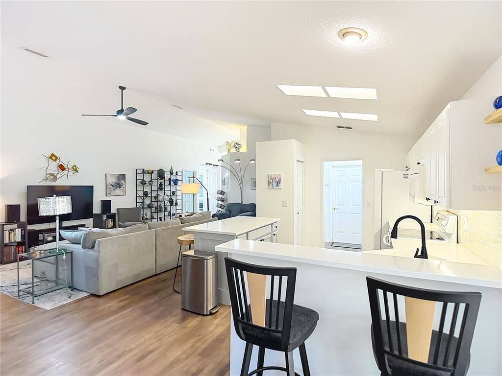 Interior, Kitchen, Living room, Wood Texture Flooring