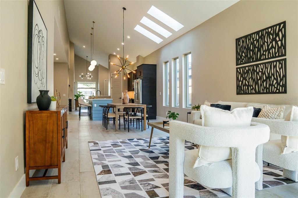 Dining room, Interior, Kitchen, Living room, Pendant Lights, Recessed Lighting