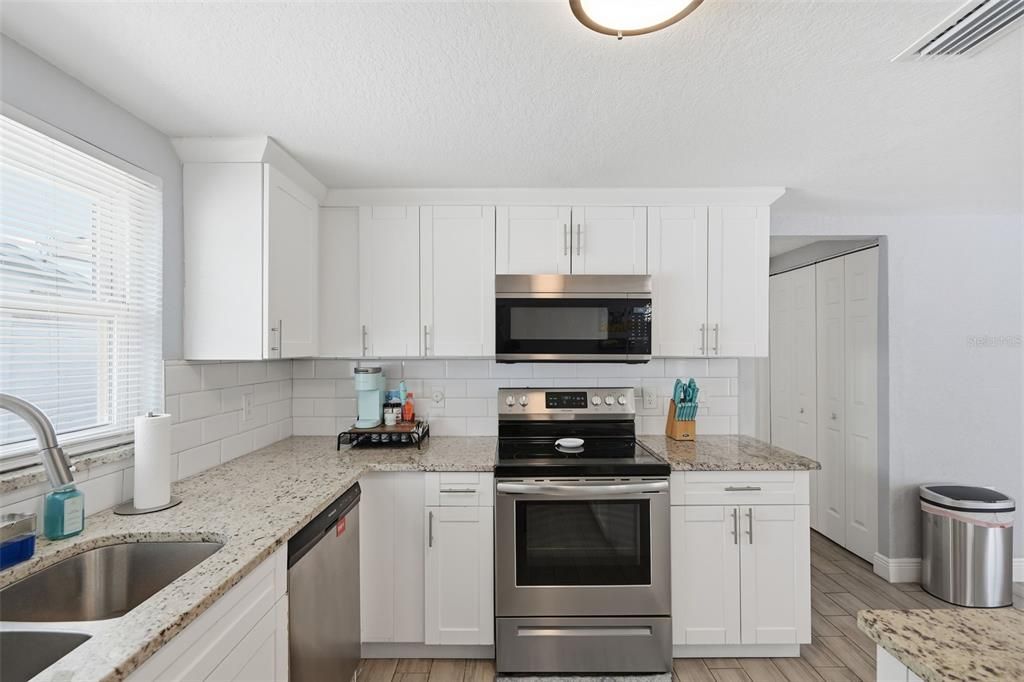 Interior, Kitchen, Stainless Steel Appliances, Wood Texture Flooring