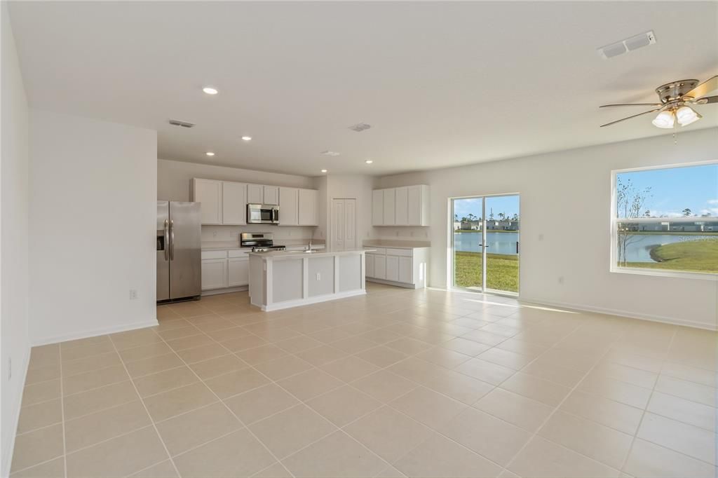 Interior, Kitchen, Recessed Lighting, Stainless Steel Appliances, Water